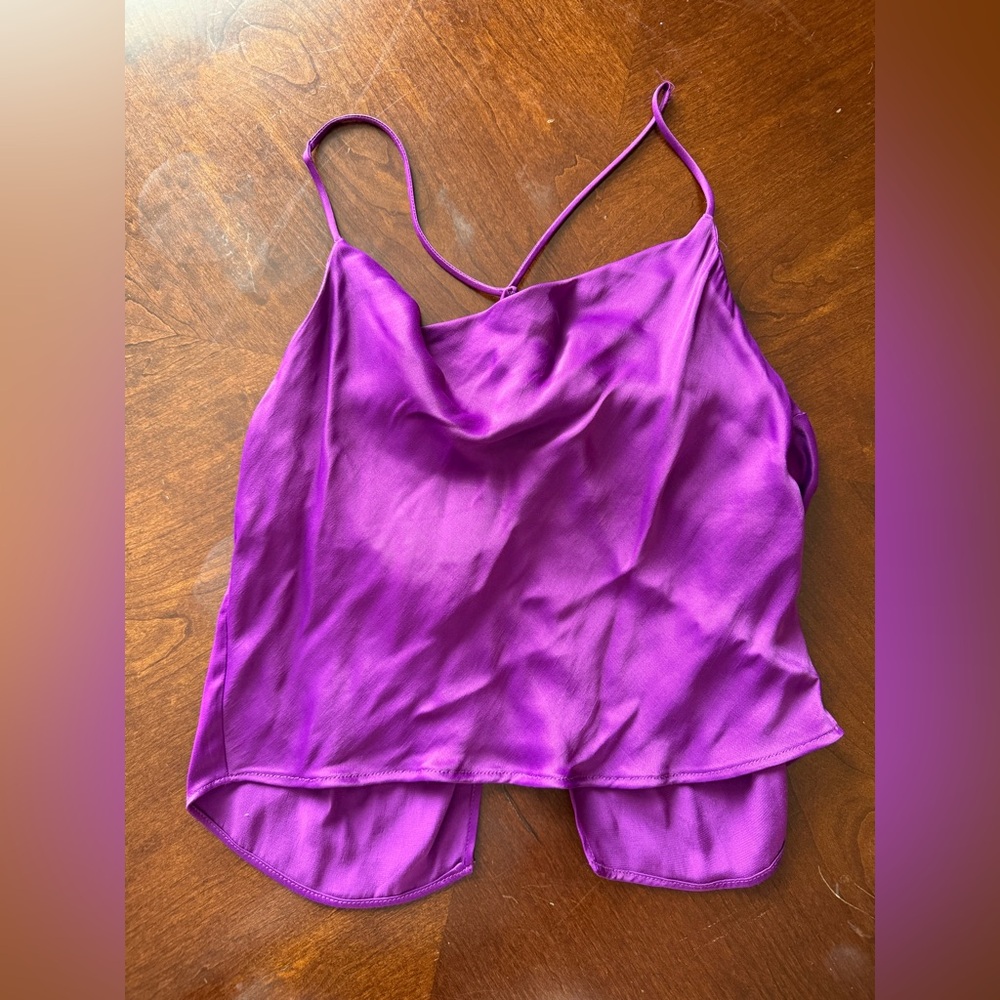 Zara open back cowl neck top
